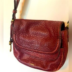 Vintage Fossil leather crossbody purse